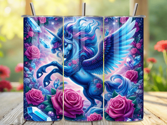 Blue Pegasus Crystal Rose Tumbler Wrap for Marketing and Branding