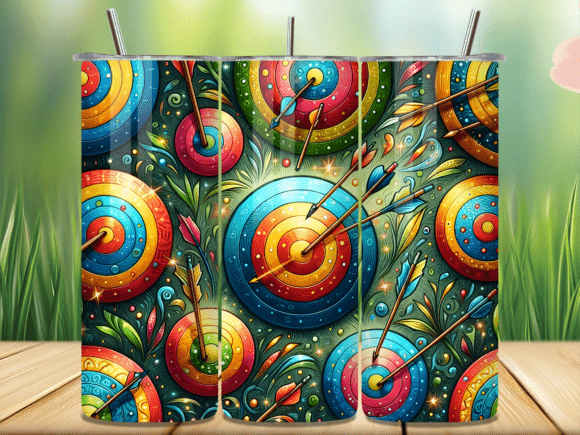 Boho Pattern Archery Target Tumbler Wrap: A Versatile Design Asset for Branding