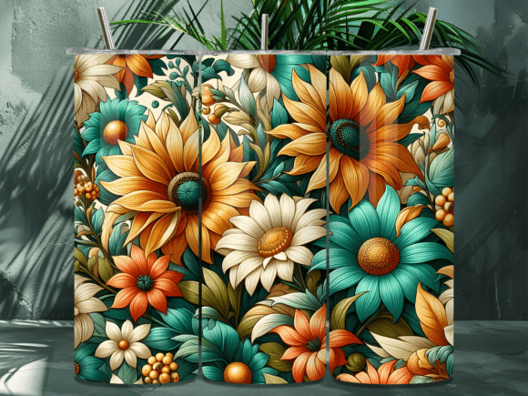 Boho Sunflower Teal Floral Tumbler Wrap Review for Local Branding