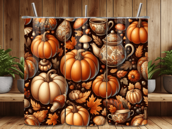 Cozy Autumn Pumpkin Patch Tumbler Wrap: A Warm Design Asset for Seasonal Projects