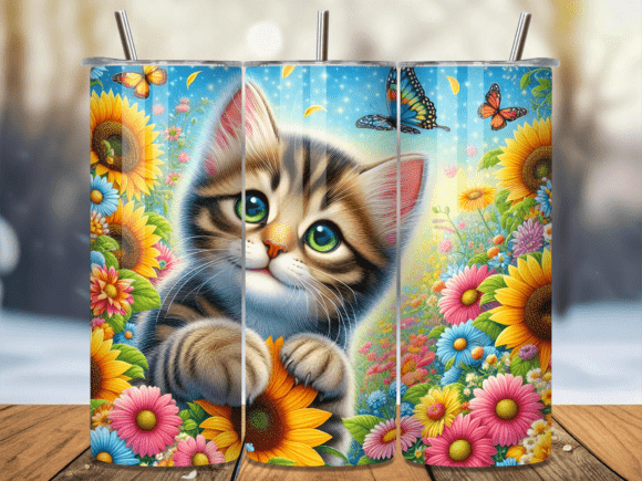 Cute Kitten Sunflower Garden Tumbler Wrap: A Fresh Addition to Your Editorial Toolkit
