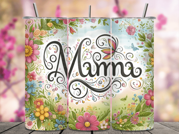 Elegant Boho Floral Mama Tumbler Wrap: A Versatile Design Asset for Branding