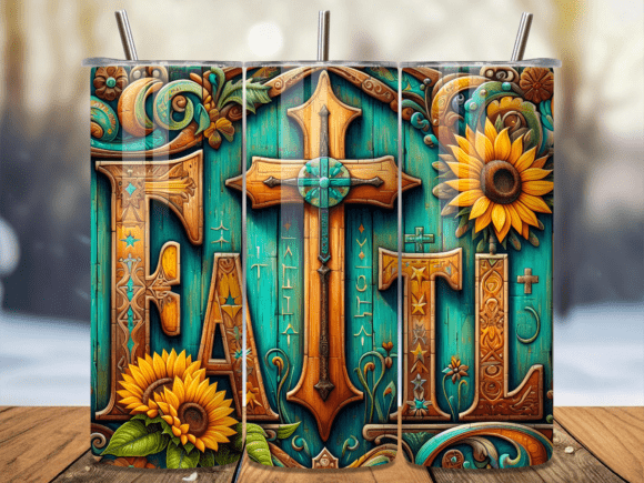 Faith Sunflower Teal Wood Tumbler Wrap Review for Digital Sellers