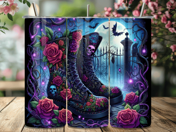 Gothic Boots Floral Rose Tumbler Wrap Review for Real Crafting Projects