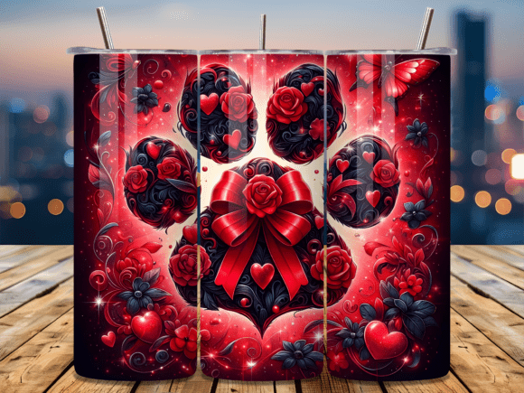 Gothic Red Rose Paw Valentine Tumbler Wr: A Bold Design Asset for Content Creators