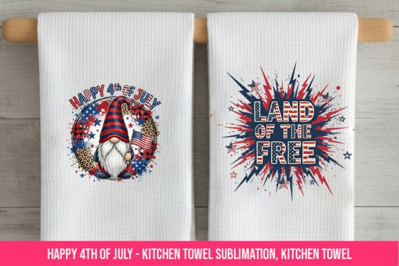Happy 4th of July Kitchen Towel Sublim for Crafts