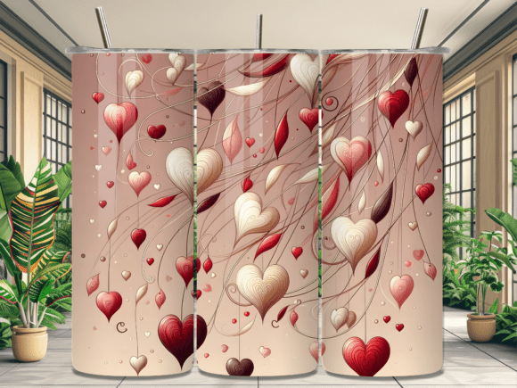 Hearts Love Valentine Tumbler Wrap PNG Review: A Versatile Graphic Design Asset