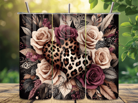 Leopard Heart Rose Boho Tumbler Wrap Review