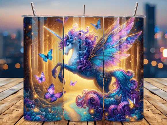 Magic Winged Unicorn Butterflies Tumbler Wrap: A Sparkle for Creative Projects