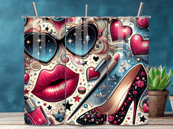 Makeup Heart High Heel Valentine Tumbler for Festive Branding