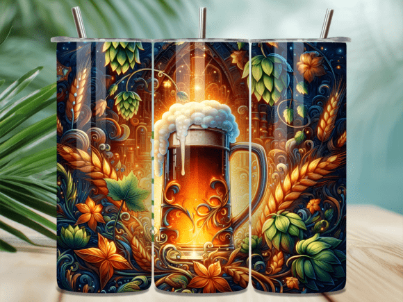 Mystical Beer Stein Autumn Tumbler Wrap: A Designer’s Take on Seasonal Branding