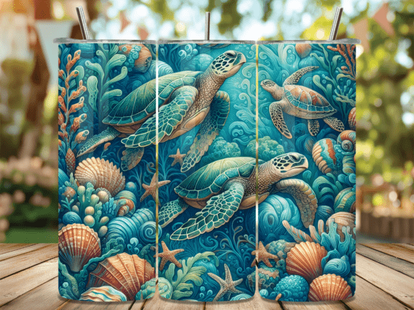 Ocean Sea Turtle Coral Tumbler Wrap Review: A Natural Fit for Coastal-Themed Design Projects