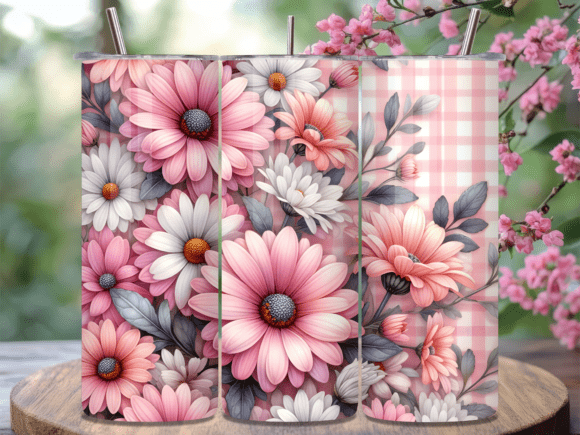 Pink Gingham Daisy Floral Tumbler Wrap Review: A Versatile Graphic Design Asset