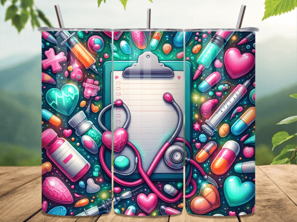 Pink Teal Nurse Pattern Tumbler Wrap Review: A Fresh Graphic Design Asset for Creative Marketers