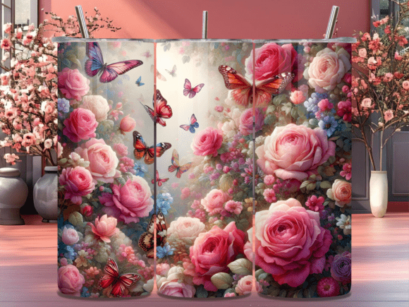 Purple Magic Butterfly Floral Tumbler Wrap for Digital Sellers
