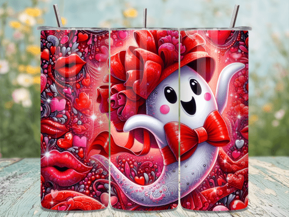 Red Bow Spooky Valentine Tumbler Wrap: A Bold Design for Seasonal Branding