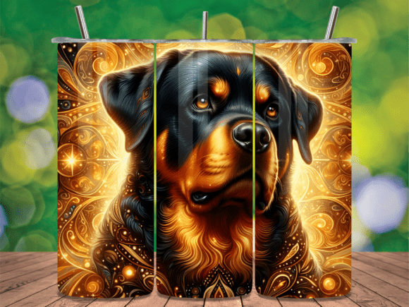 Rottweiler Gold Mandala Art Tumbler Wrap: A Designer’s Perspective