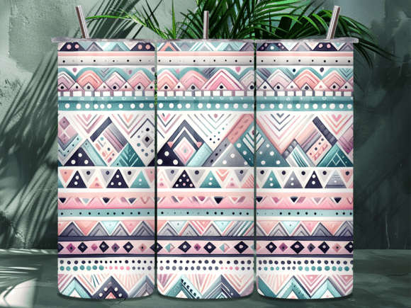 Tribal Geometric Pattern Tumbler Wrap: A Bold Design Asset for Modern Branding