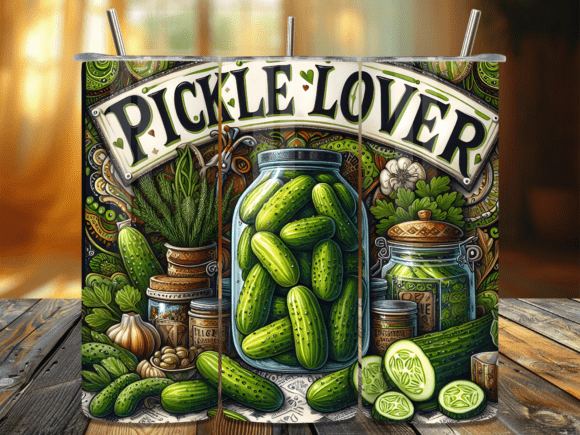 Vintage Retro Pickle Lover Tumbler Wrap: A Nostalgic Graphic Design Asset