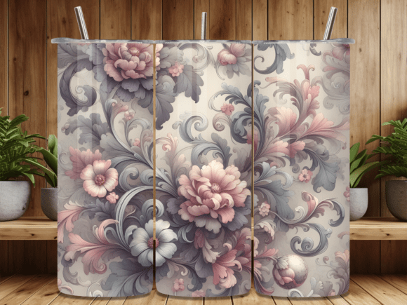 Vintage Shabby Chic Rose Tumbler Wrap: A Timeless Graphic Design Asset